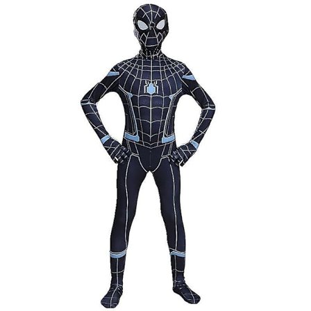 Svart Spider-man Cosplay-kostyme for voksne barn