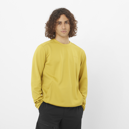 Salomon - Střední vrstva Oblečení Motomesh Crewneck M - Cress Green