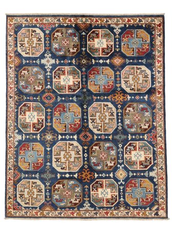 Hand Knotted Kazak Fine Rug 151X192 Wool Brown/Black Small