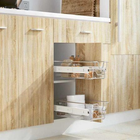 vidaXL Utdragbara trådkorgar 2 st silver 300 mm