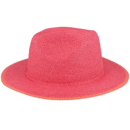 Seeberger - Rosa straw Hut - Paper Braid Fuchsia/Terracotta Straw Fedora @ Hatstore