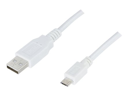 Deltaco USB-303W - USB-kabel - Micro-USB type B til USB - 3 m