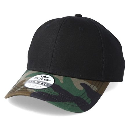 Equip - Svart adjustable Keps - Alpha Black/Camo Adjustable @ Hatstore