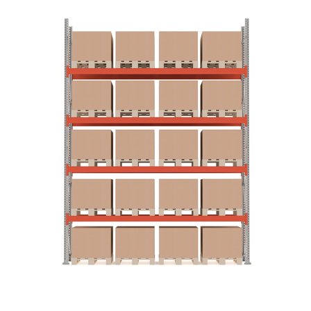 Palettenregal ULTIMATE, Grundmodul, 5000 x 3600 x 1100 mm, 20 Paletten à 500 kg