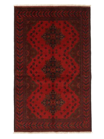 Anudada A Mano Afghan Khal Mohammadi Alfombra 122X195 De Lana Negro/Rojo Oscuro Pequeño