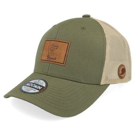 Moomin - Grön trucker Keps - Snufkin Engraved Patch Green/Khaki Trucker @ Hatstore
