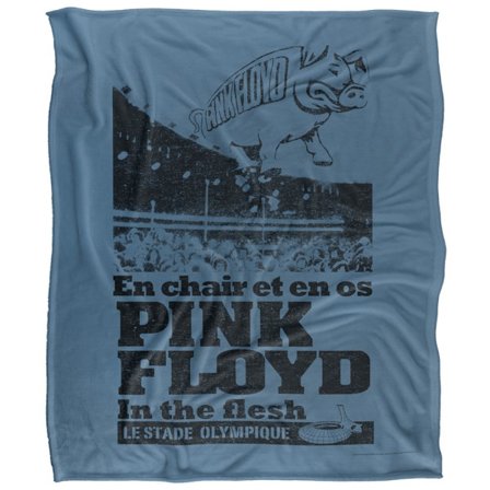 Pink Floyd In The Flesh Silkeslen Supermjuk Filt One Size Blå-P