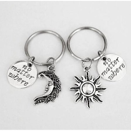 Keyring - Sun - Moon - No matter where - Two pieces