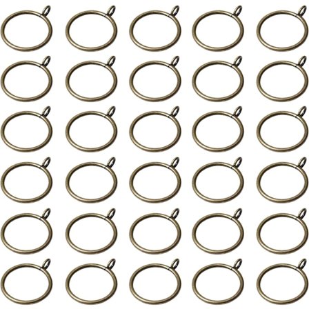30 Pakk 38mm Svarte Gardinringer med Øyemutter for Gardinstang