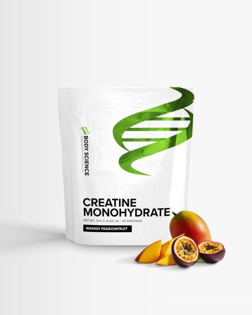3 x Body Science 3 st Creatine Monohydrate - smaksatt kreatin 306 g Mango Passionfruit, Kosttillskott, Kreatin