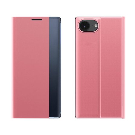 New Sleep Case iPhone 16e Flip Cover med stativ - Pink