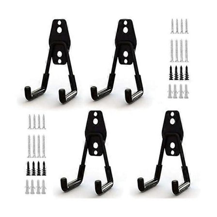 4 st Garageförvaringskrokar i stål, Garageverktygsförvaringskrokar med halkskyddsbeläggning Kraftig hållare för garage