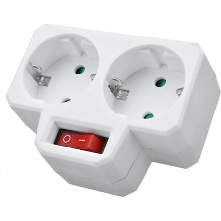 Biplite 16A med afbryder Hvid - Hvid