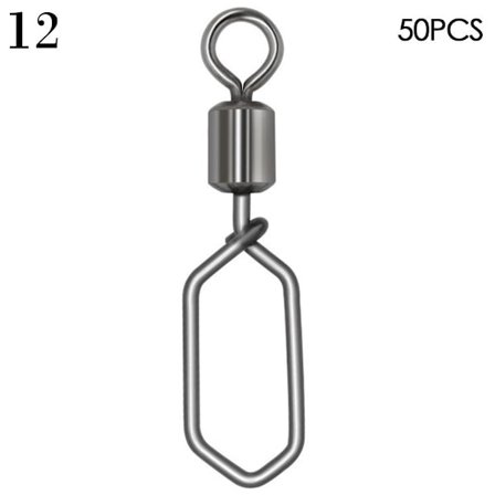 50 stk Fishing Snap Connector med Pin Rolling Swivel 12 12