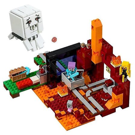 The Nether Portal Model Building Blocks With My World Action Figures Bricks Set Gifts Toys For Children Kids Boys Girls