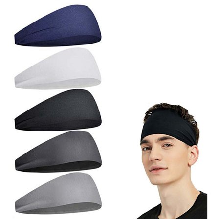 ING Elastisk Pandebånd og Mænd 5 Stykker Sportspandebånd Makeup Hårbånd Svedbånd Hoved Bred Bandana Hårbånd Herrehårbånd Pandebånd Pigehårbånd