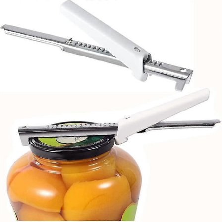 Livsmedelsgodkänd burköppnare i rostfritt stål, justerbar flasköppnare öppnar enkelt Heilwiy-present