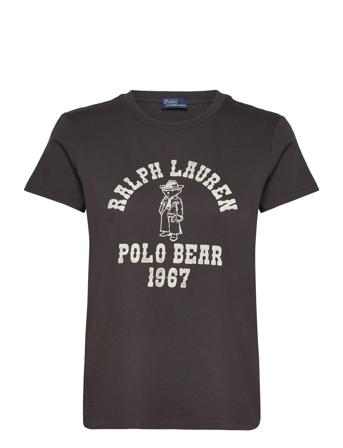 Polo Bear Logo Cotton Jersey Tee Tops T-shirts & Tops Short-sleeved Brown Polo Ralph Lauren