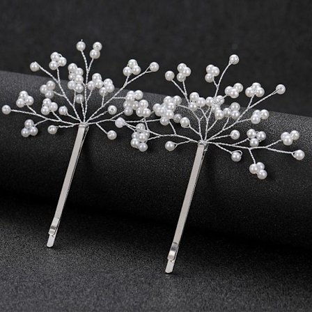 2st Pearl Hårnålar Babysbreath Hårklämmor SILVER