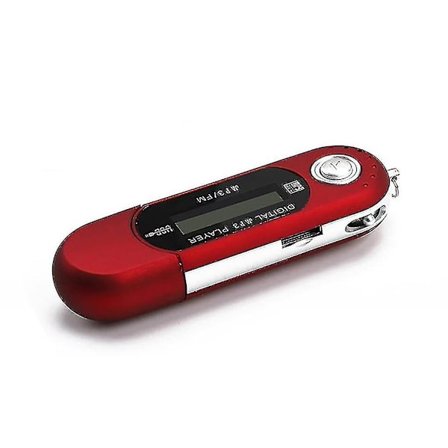 Bärbar USB mp3-spelare, med digital LCD-skärm Röd
