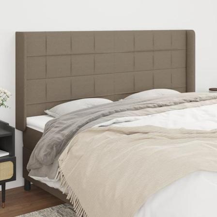 Vidaxl Huvudgavel Med Kanter Taupe 163x16x118/128 Cm Tyg Taupe