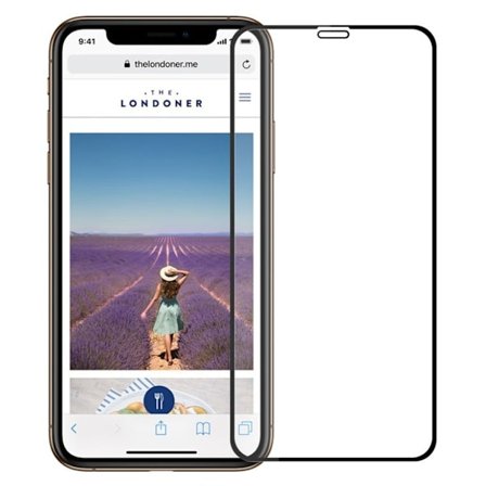 MOFI iPhone Xr arc edge anti-burst skærmbeskytter i hærdet glas - Sort