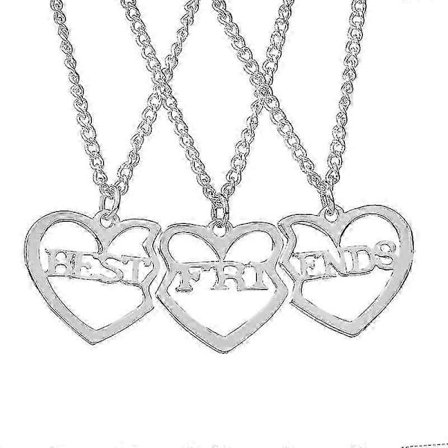 Bästa Vänner Halsband För 3, Syster Armband För 3 Bff Matchande Hjärta Hänge Långdistans Vänskap Smycken Födelsedagspresent