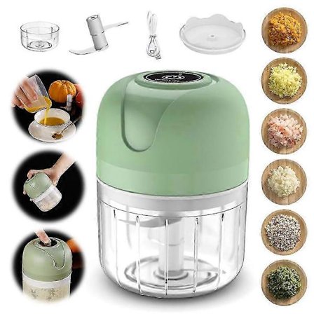 Pieni sähkökäyttöinen vihannesten leikkuri, 250 ml valkosipulisilppuri USB-latauksella (FMY)