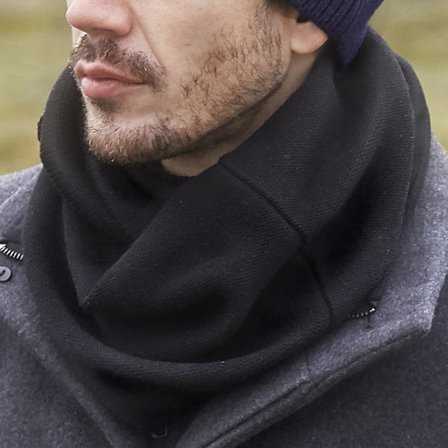 Cachecol Gola Preto Frang Montagna para homens - Cachecóis