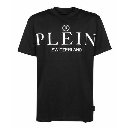 Philipp Plein T-Shirt With Contrasting Logo Sort, Herre T-shirts