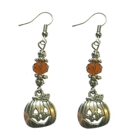 Örhängen Pumpa Halloween Silver Bärnstensfärg Pumpkin Brun