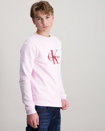 Calvin Klein CK MONOGRAM TERRY CN SWEATSHIRT Roze Truien Jongens - Kids Brand Store