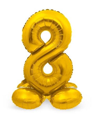 Sifferballong Stående Guld 72 cm "0-9" Siffra 8 - Kalaslagret.se