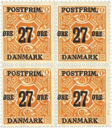 Danmark 1918 - AFA 92 - 4-blok - Postfrisk