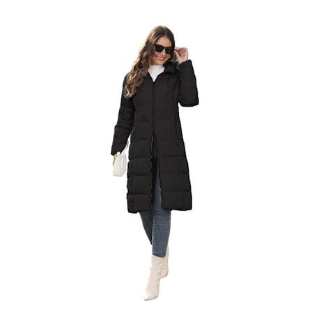 Varm Tyk Parka Jakke til Kvinder - Vinterdunjakke med Hue