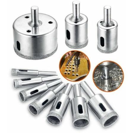 Timanttiporanterän reikäsahan set lasin/laatan/keraamin/ydinporaustyökalulle 8-50 mm 10 kpl