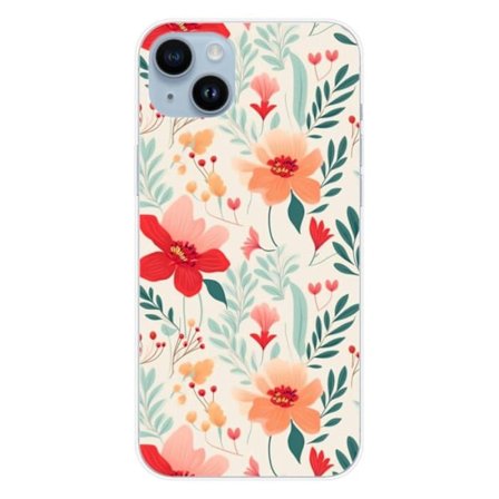 Silicone Case Printed - 1001 Cases - iPhone 15 Plus - Flower Wall Pattern - Optimal Protection - Flexible