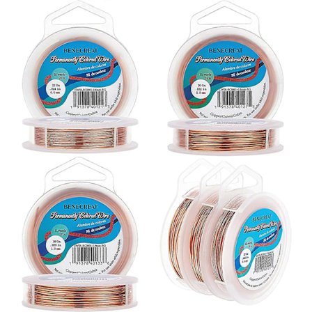 3 ruller 18-Gauge/20-Gauge/22-Gauge pletbestandig kobbertråd 33-fod/33-fod/66-fod