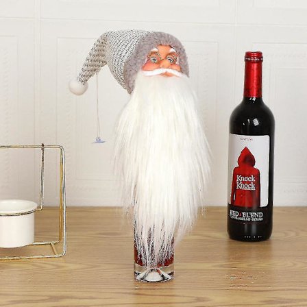 Santa Claus Head Snögubbe Head Vin Set Vinflaska Set Juldekorationer Julgranshänge