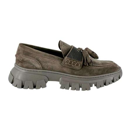 Brunello Cucinelli, Flat shoes Bruin, Dames, Maat:38 EU,leer