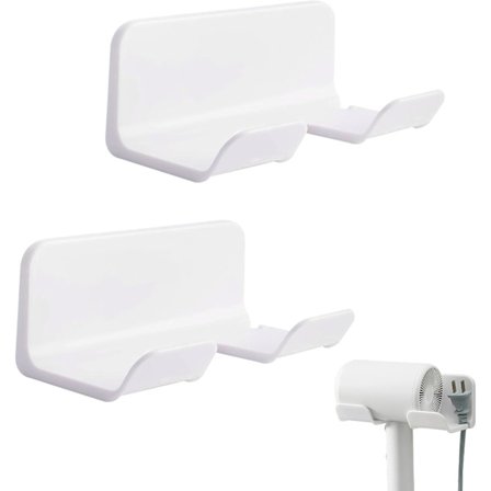 Pieces Hårtørrerholder, Vægmonteret Hårtørrerholder, Hårtørrerholder, Plastik, Hvid, 16*9.4*6.6cm