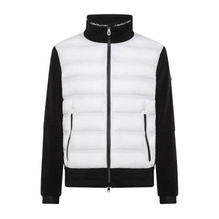 Peuterey, Dual-material stretch down proof bomber jacket Wit, Heren, Maat:S,nylon