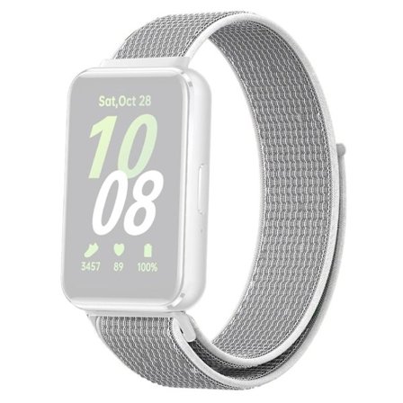 Samsung Galaxy Fit3 korvaava hihna Punottu Nylon Smart Watch Band - Harmaa + Valkoinen