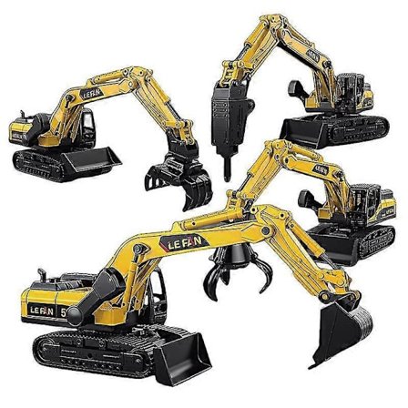 Legetøjsbil Dreng Stor Ingeniørkøretøj Gravemaskine Bulldozer Griber Jordboremodel