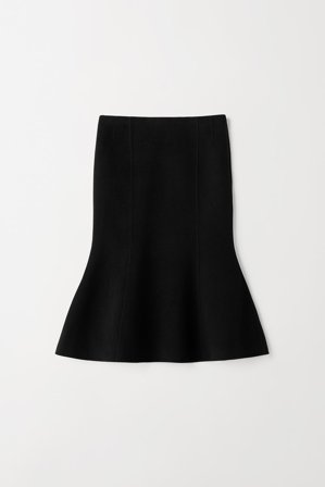 Soft Goat - Flared Woven Skirt - L - Black