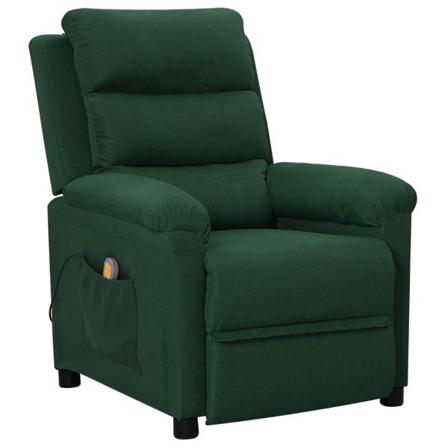 Vidaxl Massagefåtölj Mörkgrön Tyg Grön