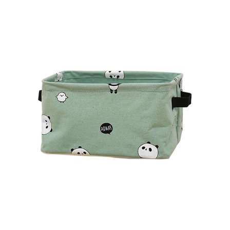 Panda förvaringskorg Enkel tyg Vikbar fyrkantig låda Hemma bomull och linne förvaring fyrkantig låda