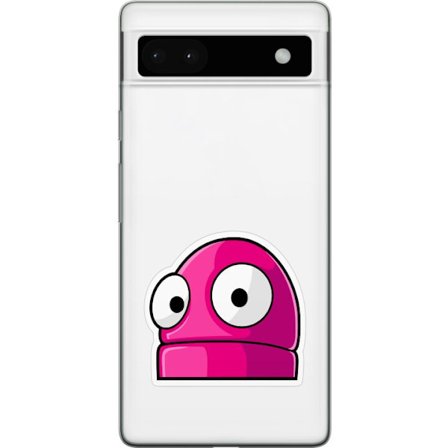 Kompatibelt Mobilskal till Google Google Pixel 6a Rosa tecknad figur med stora ögon i lekfull och humoristisk stil