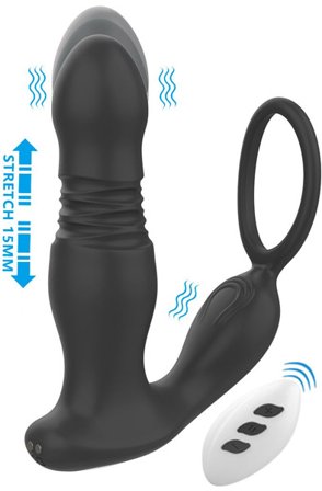 Zenn Anal Pleasure P-Spot Thrusting Eturauhasvibraattori penisrenkaalla