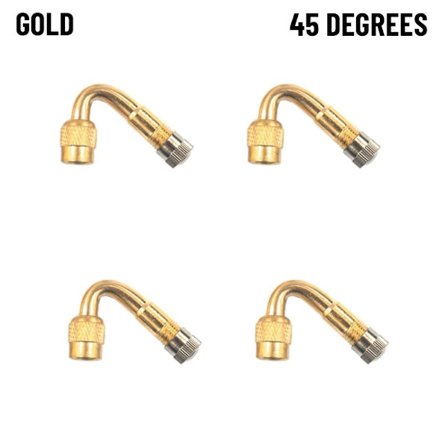 Ventilforlænger adapter Vinkel bøjet GULD 45 GRADER